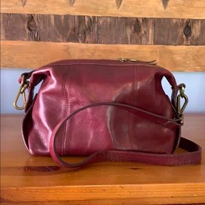 Wine colored leather purse